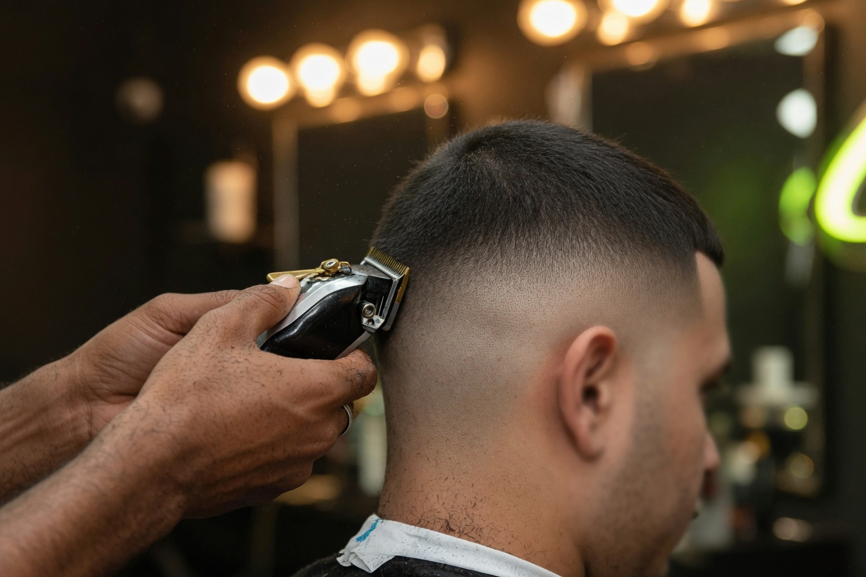 Corte con degradé en la peluquería